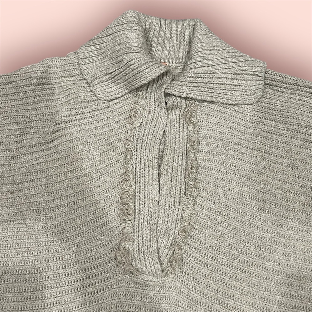 ✨HOST PICK✨ Free People Marlie beige Knit Deep Ribbed Pullover Sweater Medium - Picture 8 of 10